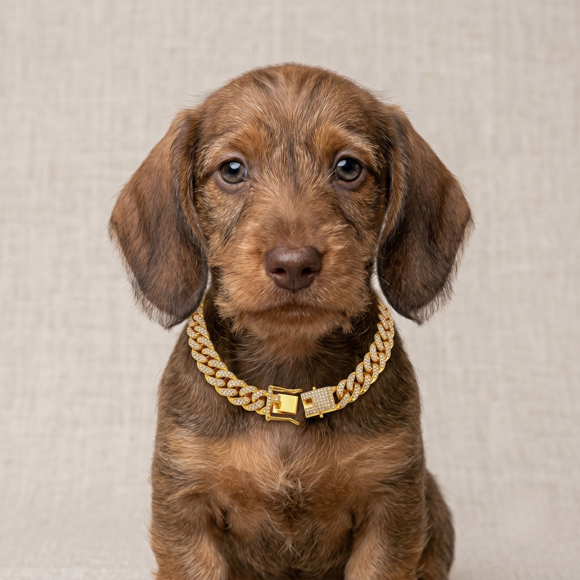 Luxury Diamond Cuban Link Dog Collar – Gold & Silver