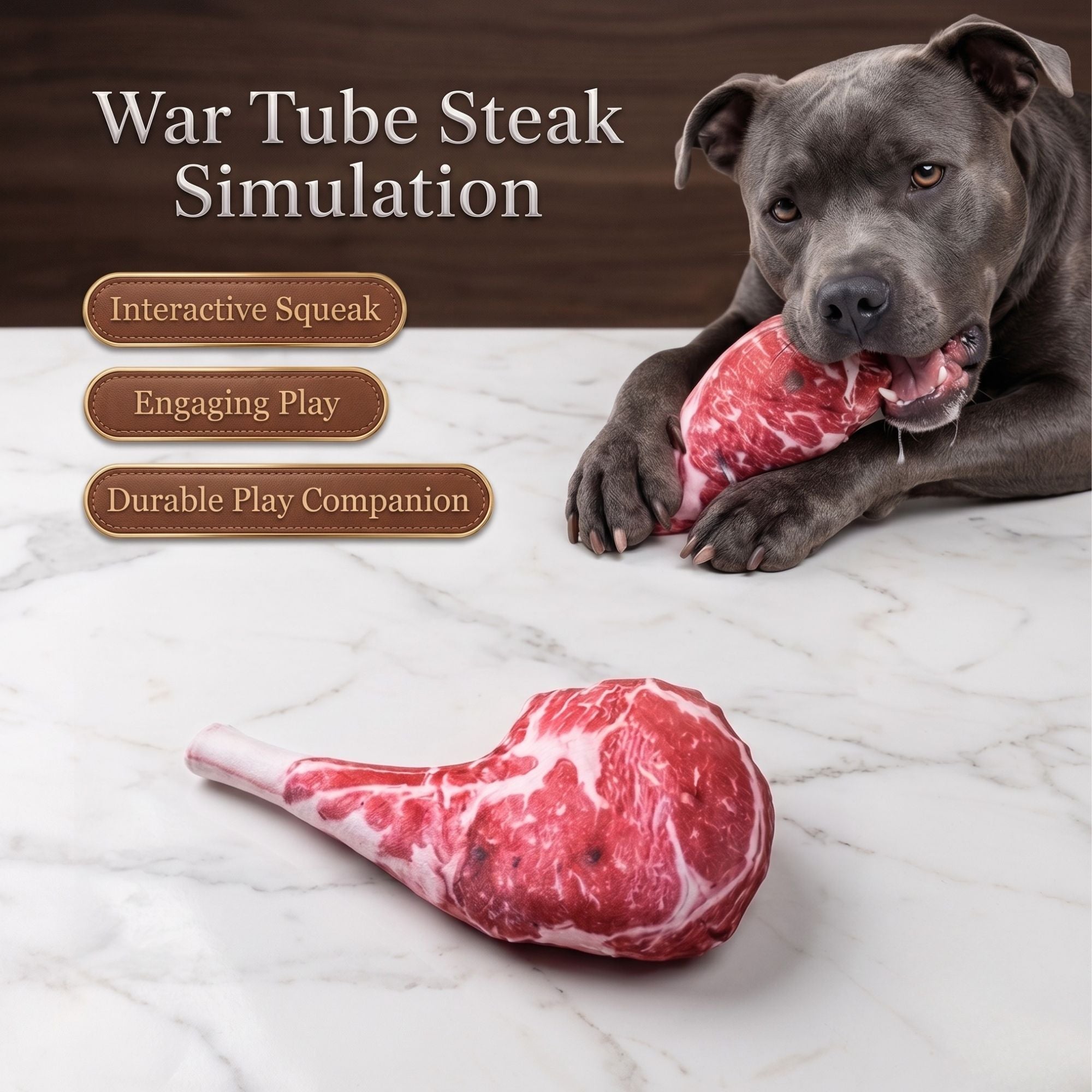 The Noble Steak — Tomahawk Squeaky Dog Toy