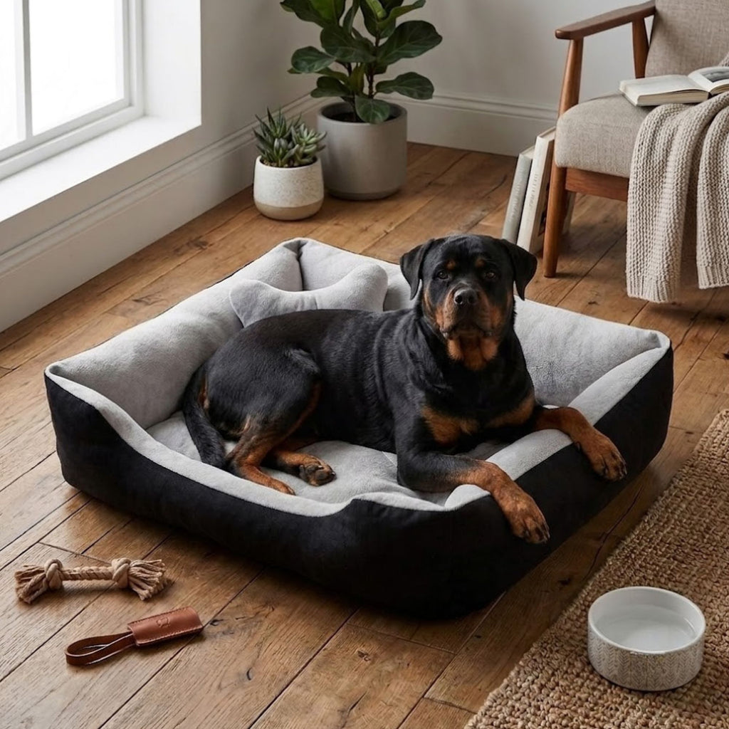 The Noble Kennel Bed — Luxury Square Dog Bed for Medium & Large Dogs