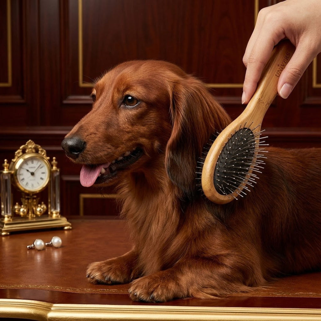 The Noble Groom Brush — Dual-Sided Bamboo & Boar Bristle Dog Brush