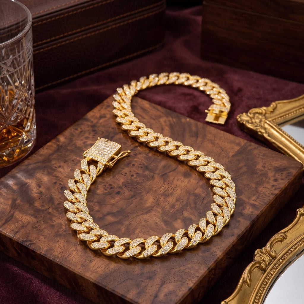 Luxury Diamond Cuban Link Dog Collar – Gold & Silver
