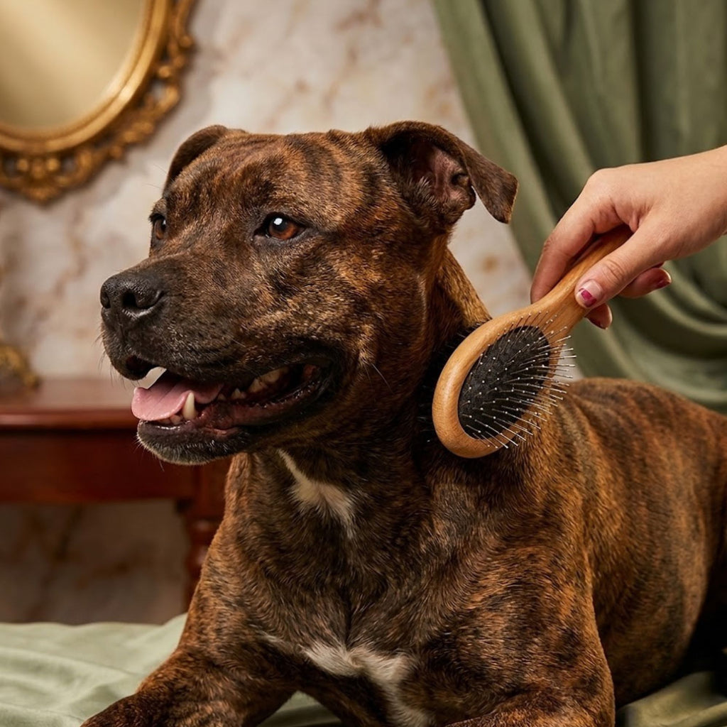 The Noble Groom Brush — Dual-Sided Bamboo & Boar Bristle Dog Brush
