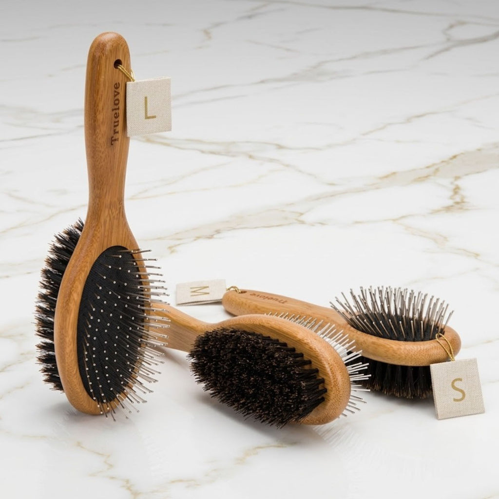 The Noble Groom Brush — Dual-Sided Bamboo & Boar Bristle Dog Brush