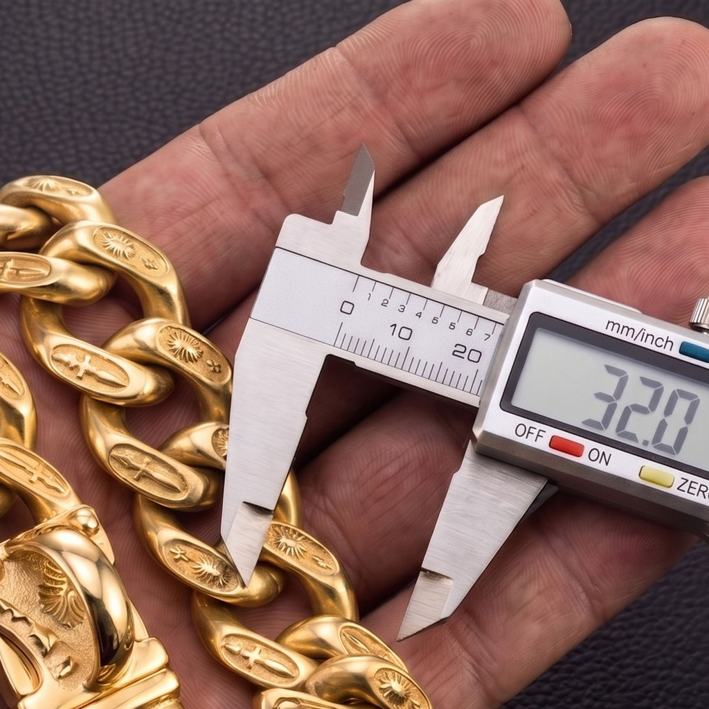 The Noble Bully Collar — Luxury 32MM Gold Chain Dog Collar