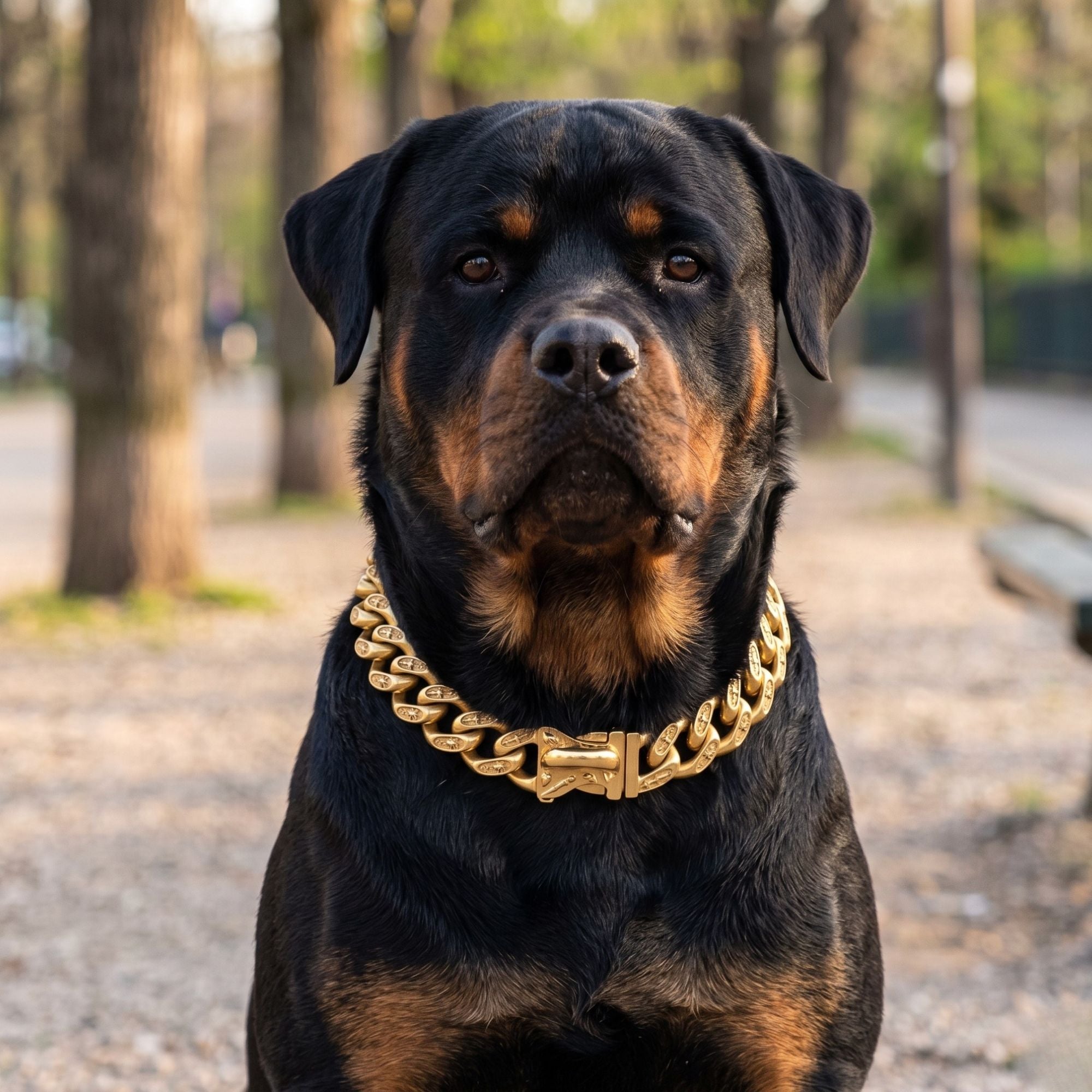 The Noble Bully Collar — Luxury 32MM Gold Chain Dog Collar