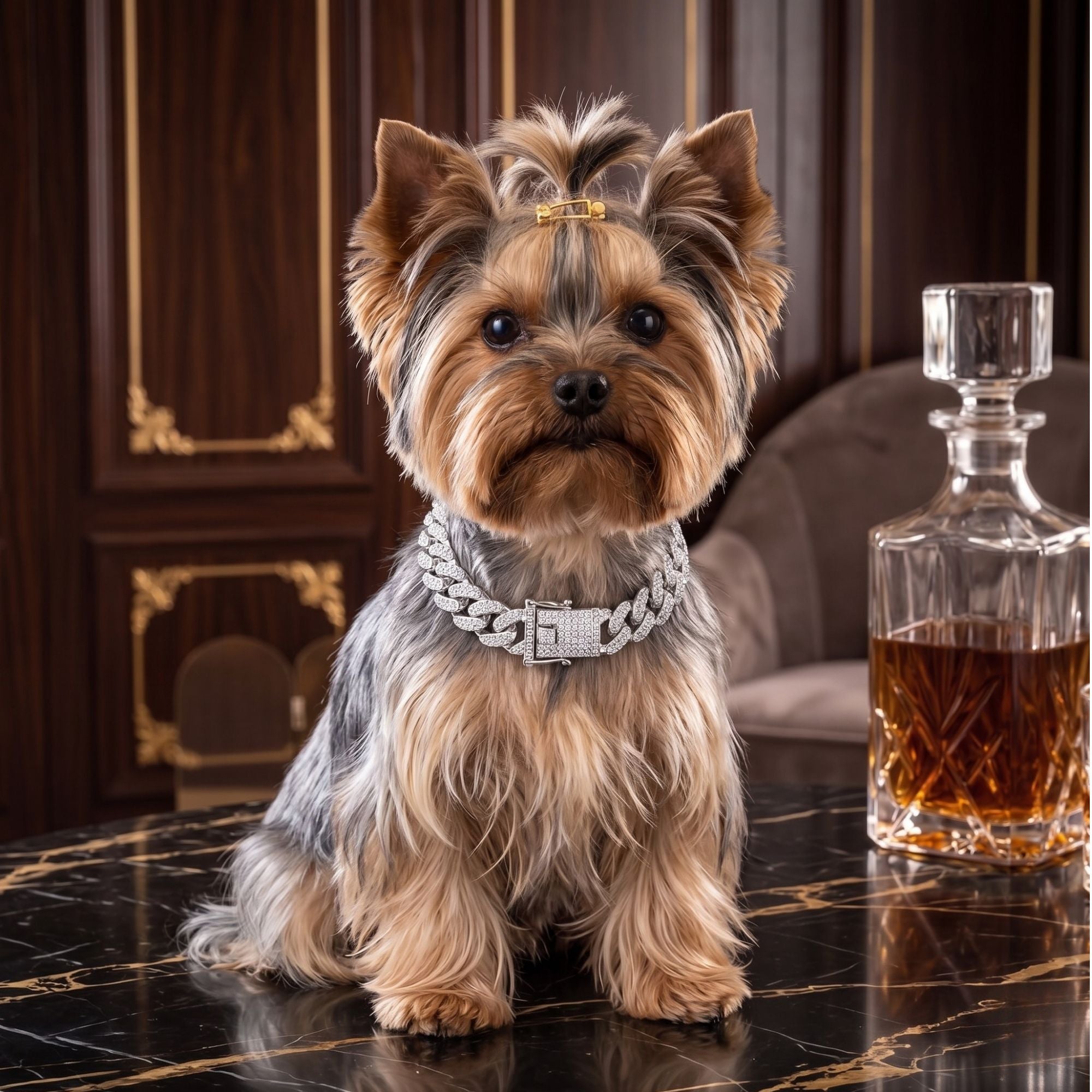 Luxury Diamond Cuban Link Dog Collar – Gold & Silver