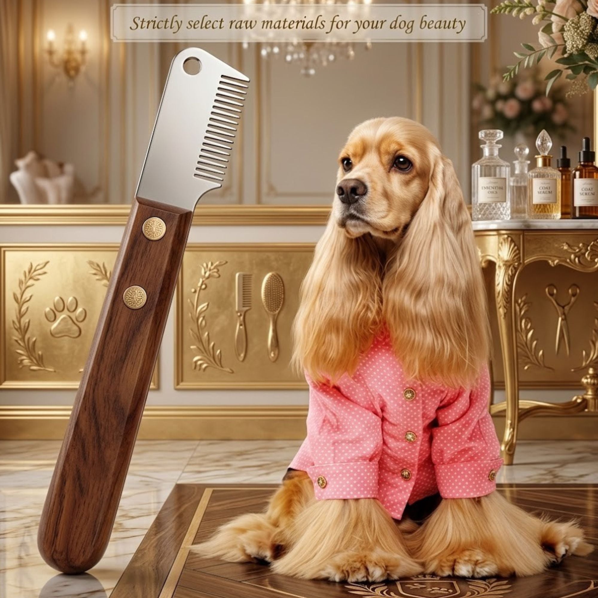 Noble Grooming Comb – Premium Wood Handle Dog Detangling Comb